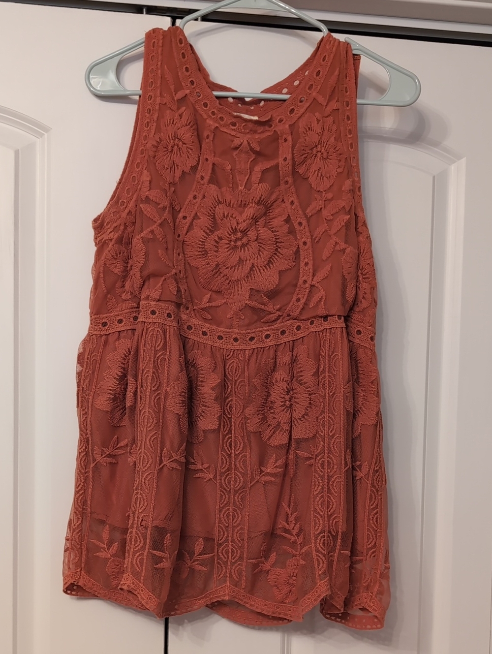 Entro Orange Embroidered Top